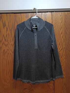 Eddie Bauer Charcoal Gray Half-Zip Knit Pullover